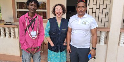 Tania with staff at GECOM, the local election team