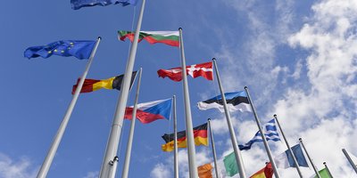 European Member States flags fly in front of the European Parliament in Strasbourg