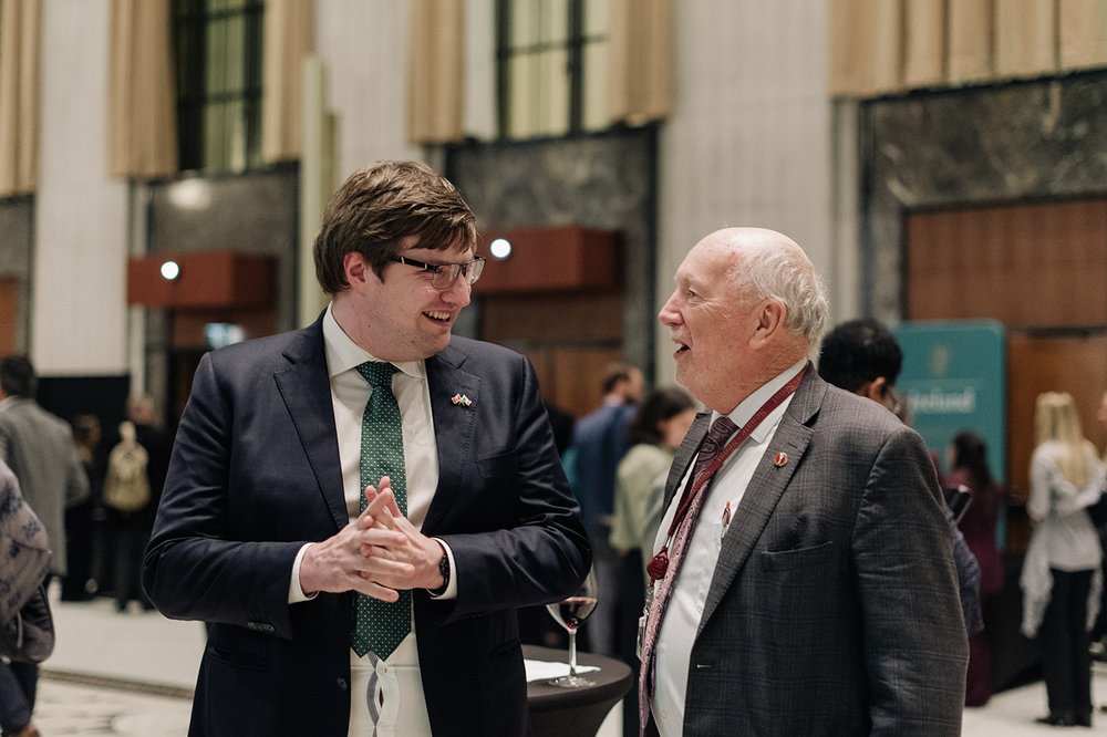 from left: acting Deputy Head of Mission Peadar Ó'Lamhna, Senator Brent Cotter