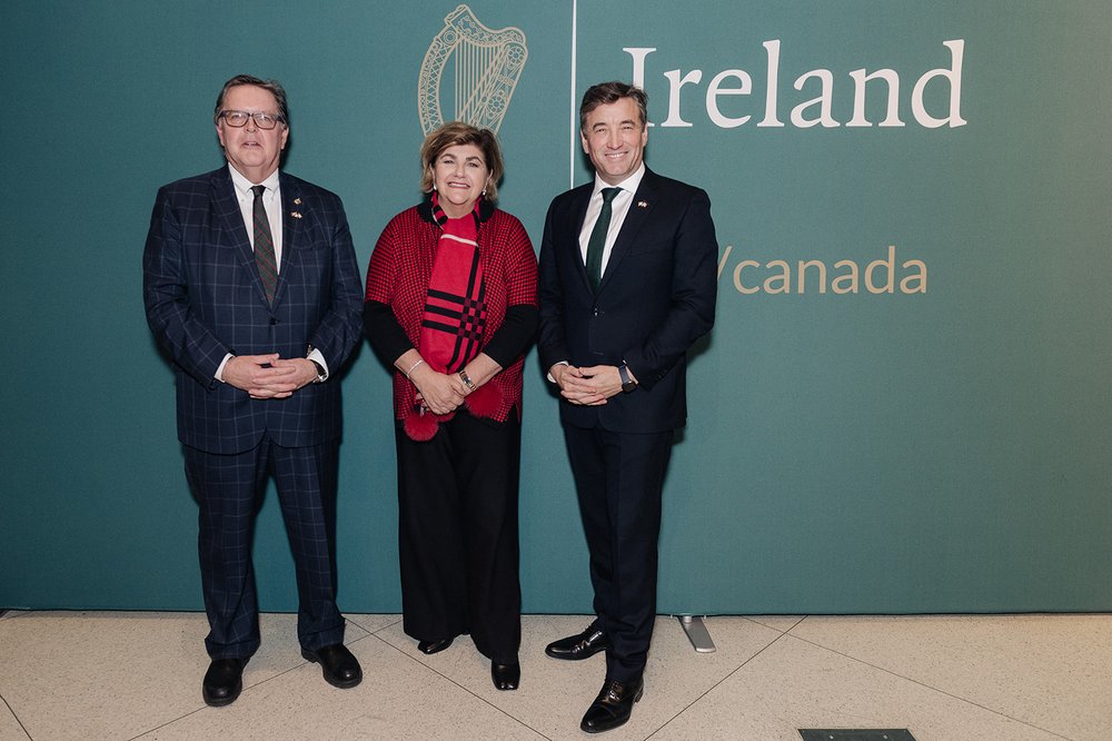 from left: the Honourable Gudie Hutchings, MP James Maloney, Irish Ambassador John Concannon