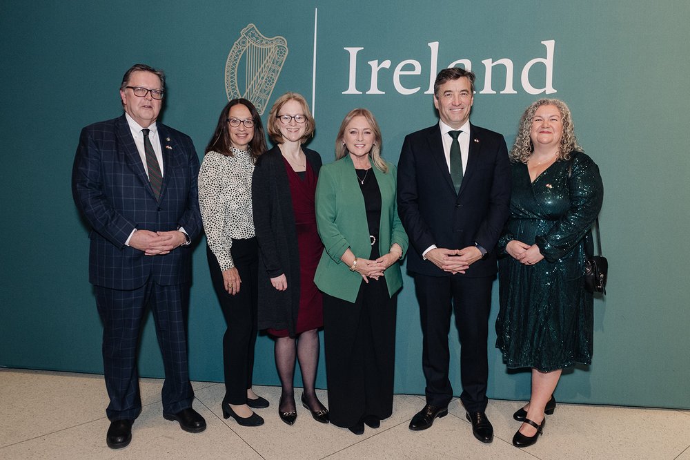 from left: former MP James Maloney, Ambassador of Canada to Ireland Nancy Smyth, Consul General of Ireland to Toronto Janice McGann, Jackie King, Irish Ambassador John Concannon, Consul General of Ireland to Vancouver Cathy Geagan