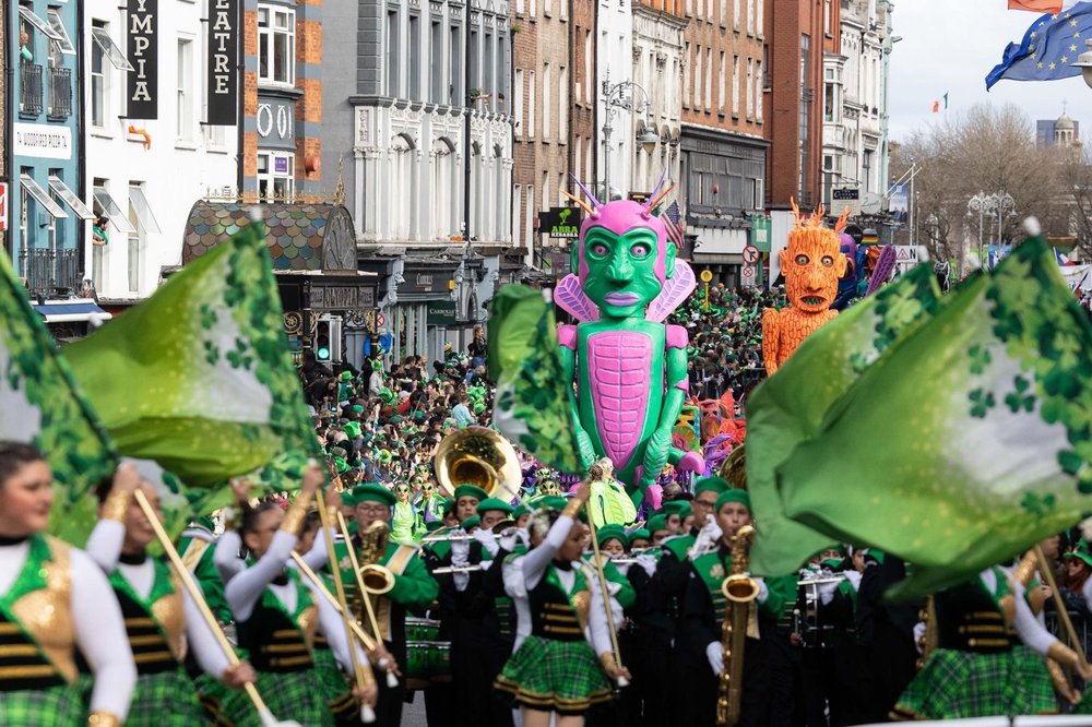 Inishowen Critters parade float in St Patrick's Day parade