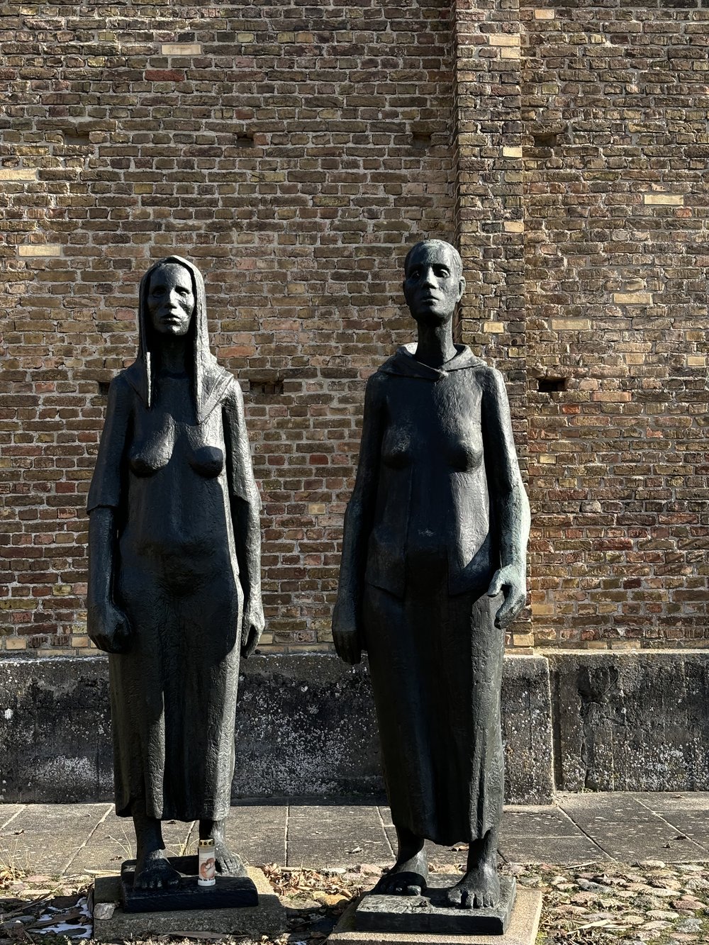 Sculpture of women on memorial site