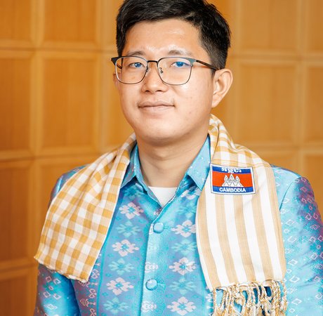 Man wearing traditional cambodian attire