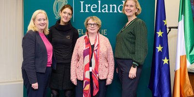 Ambassadors Aingeal O'Donoghue and Cáit Moran with representatives from the Irish Women's Network