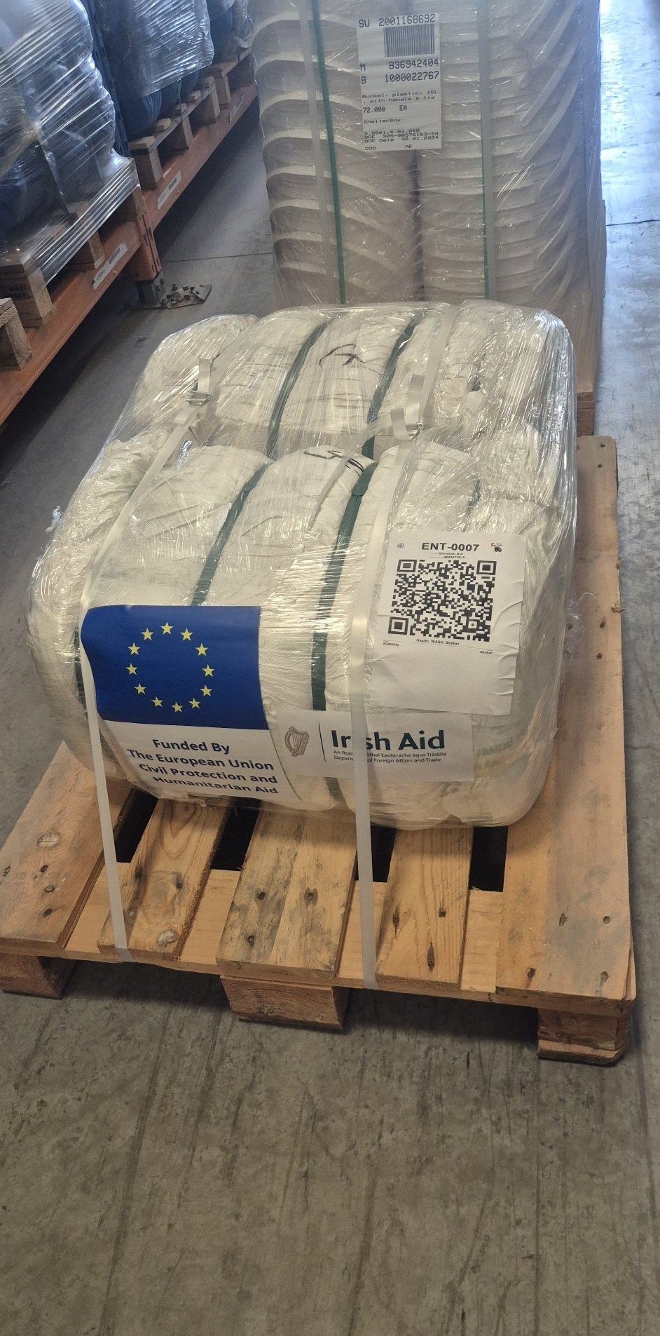 Ebola relief packages arriving in the Democratic Republic of Congo.