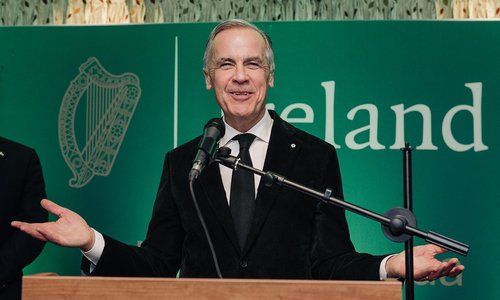 PM Mark Carney giving a speech at SPD 2026.