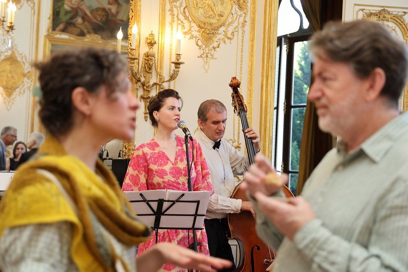 Singer Liv Monaghan performing in the Embassy