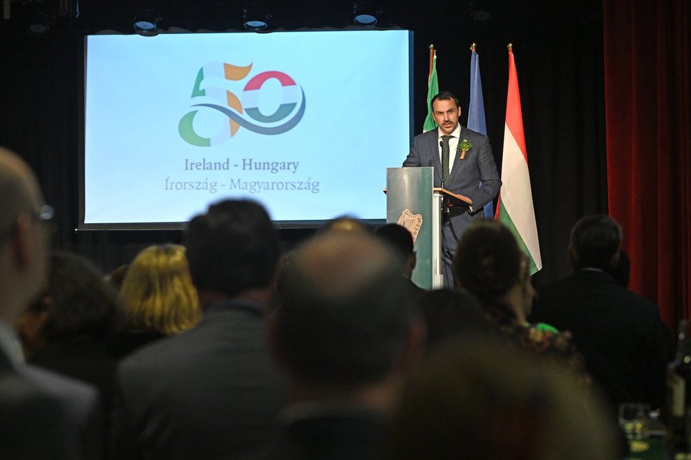 Ambassador Almqvist gives his St. Patrick's Day Remarks at the National Day Reception in Budapest, Hungary 2026.03.17.