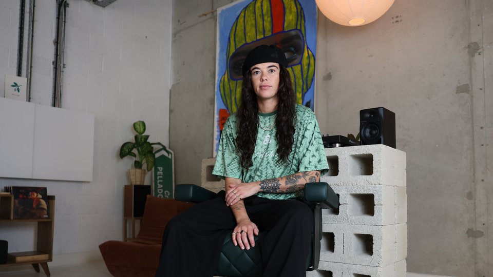 Leah Hayden Cassidy sitting in her barber chair
