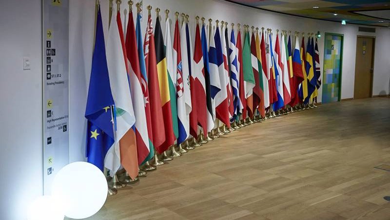 All the country flags in the EU