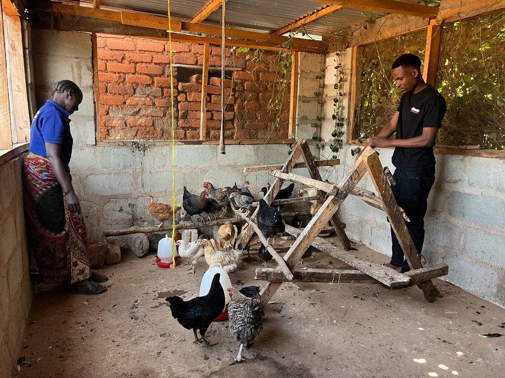 Group members with their poultry