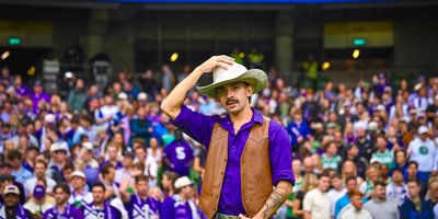 TCU fans at the football game in the Aviva Stadium Dublin
