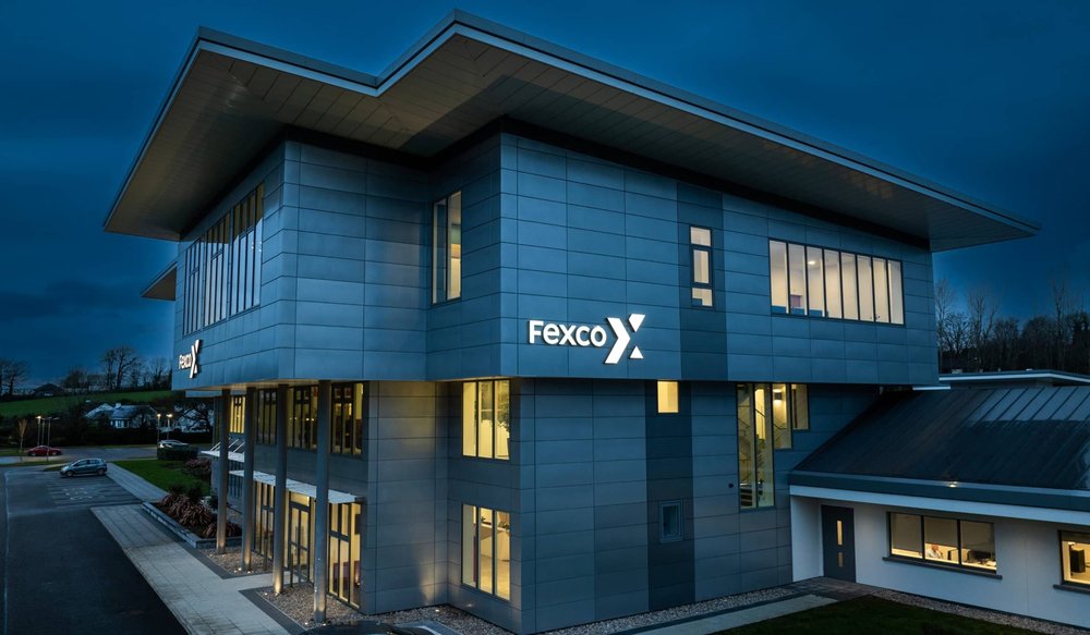 FexCo HQ building in Kerry at dusk