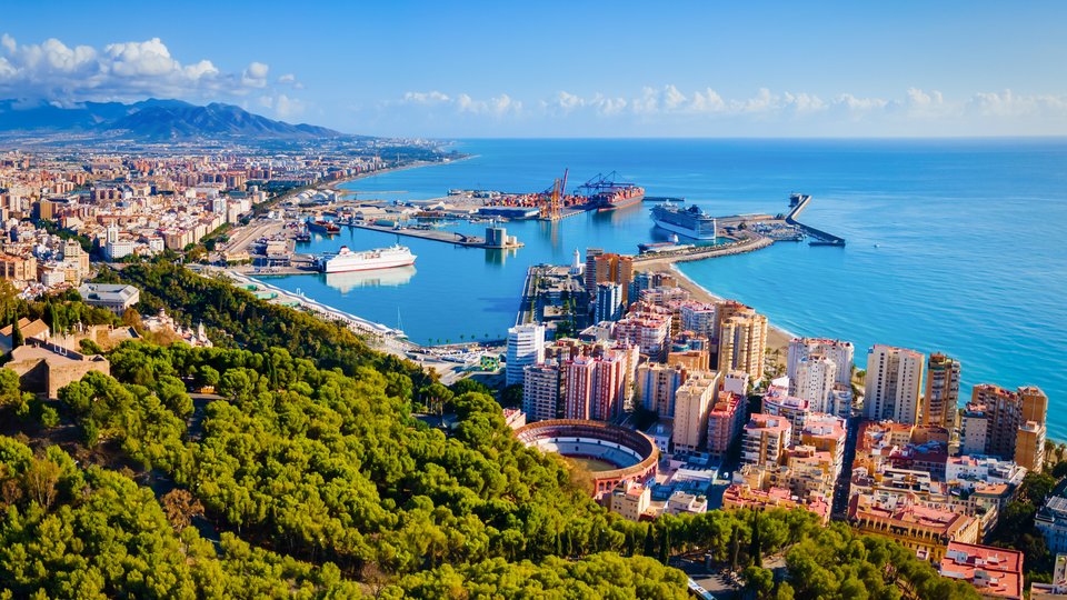 Aerial view of Malaga city