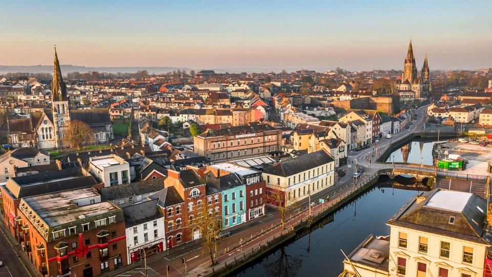 Aerial view of Cork City