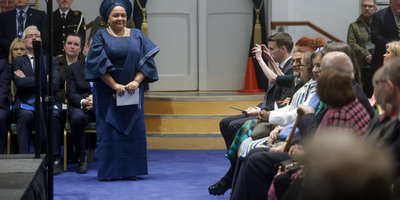 Woman being awarded a PDSA