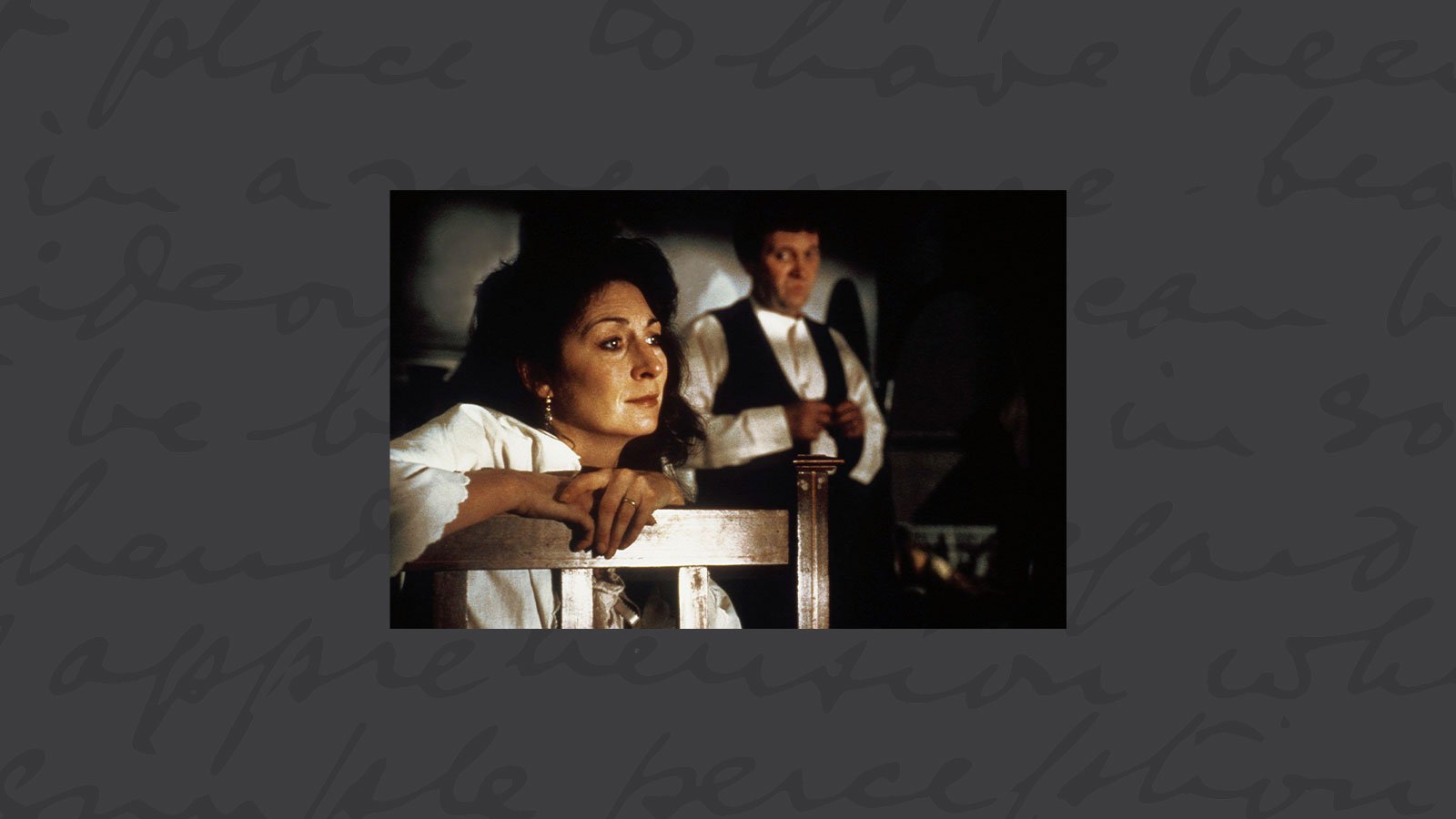 Angelica Huston and Donal McCann in John Huston’s film of Joyce’s ‘The Dead’, 1987
