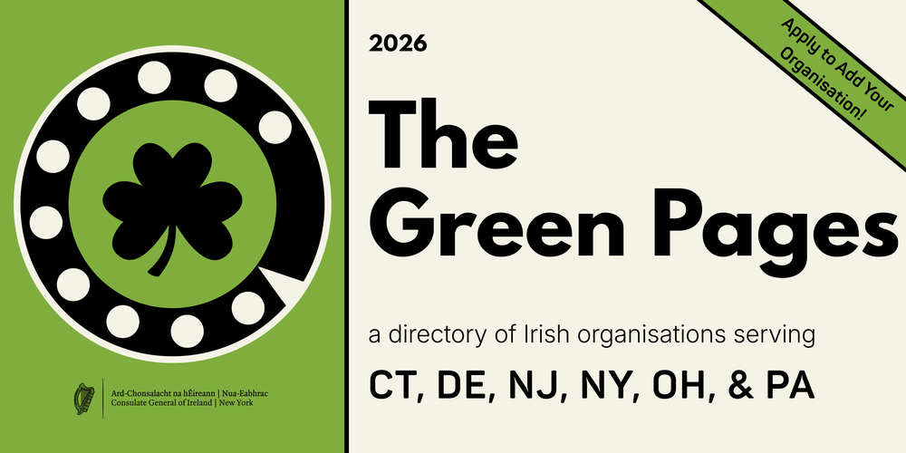 A banner reading "Greenpages! an irish directory"