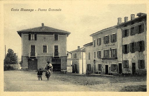 Archival image of Costa Masnaga's piazza
