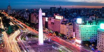 Cityscape of Buenos Aires at night