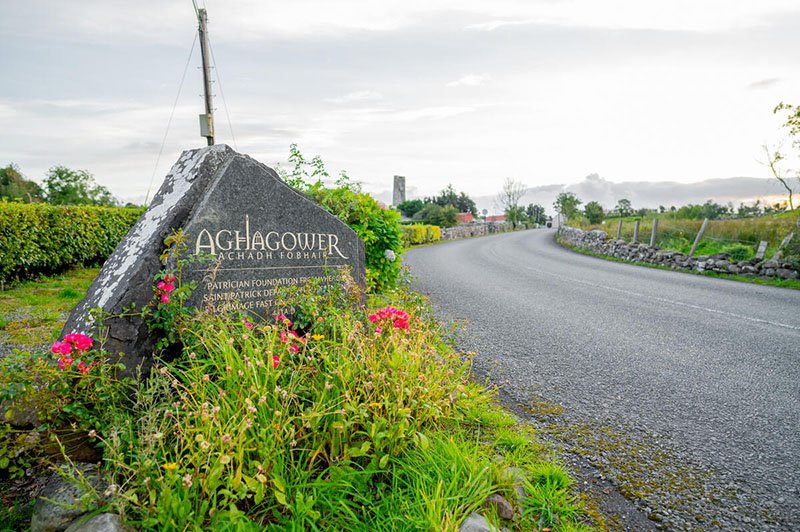 welcome road sign going into Aughagower in Co. Mayo