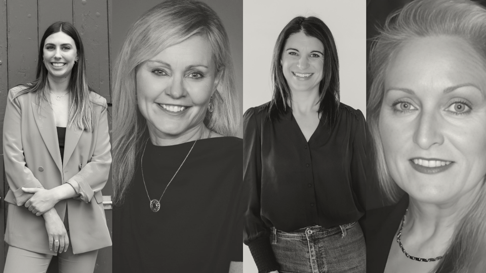 A photo collage of four women