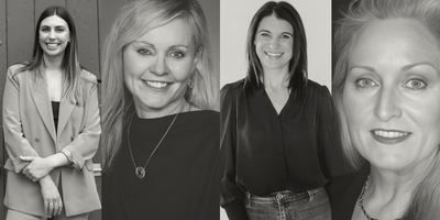 A photo collage of four women