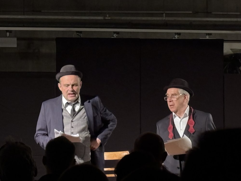 Two actors perform readings from Ulysses