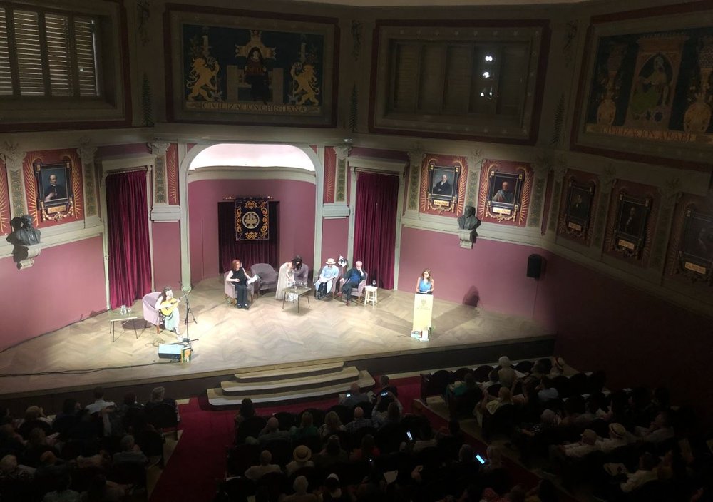 View of the stage where a performance from Ulysses is taking place