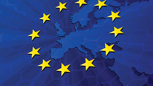 map of europe with circle of stars