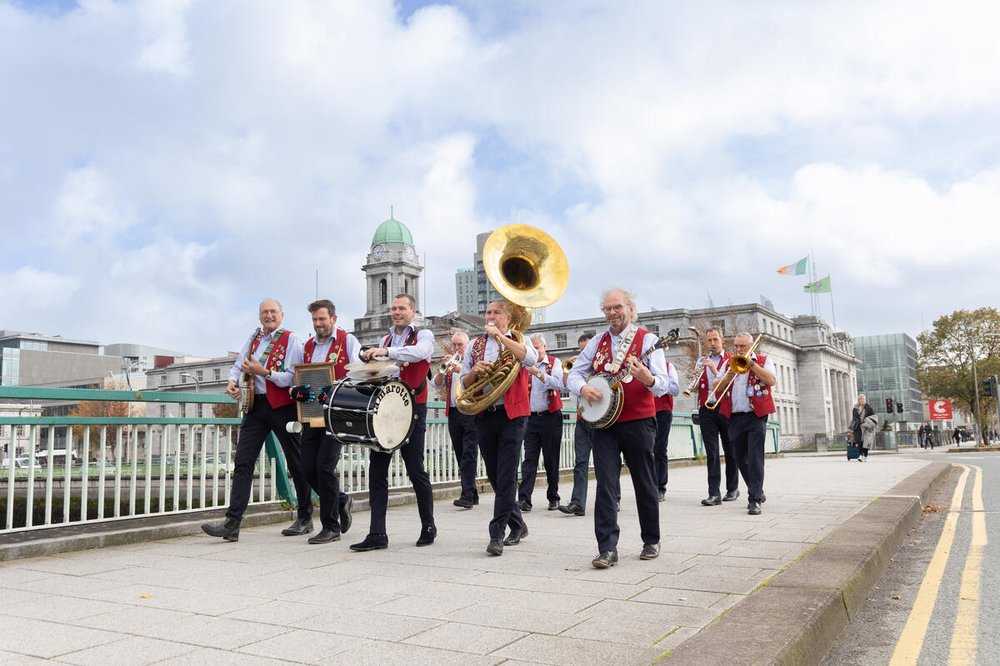 Jazz Musicians playing in the street at Cork Jazz Festival