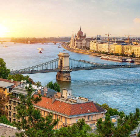 View of Budapest across the river.