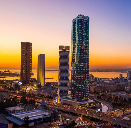 Skyline of Ankara at sunset.