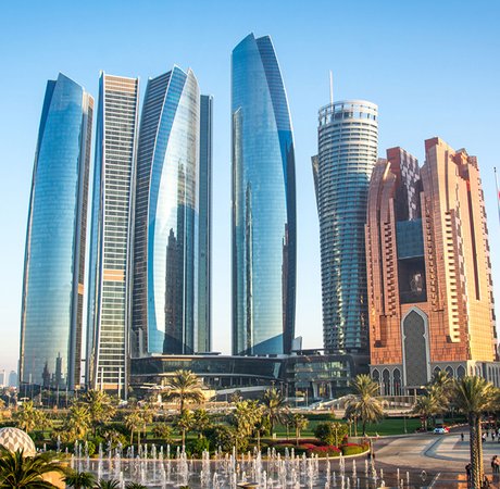 Skyline of Dubai on a sunny day