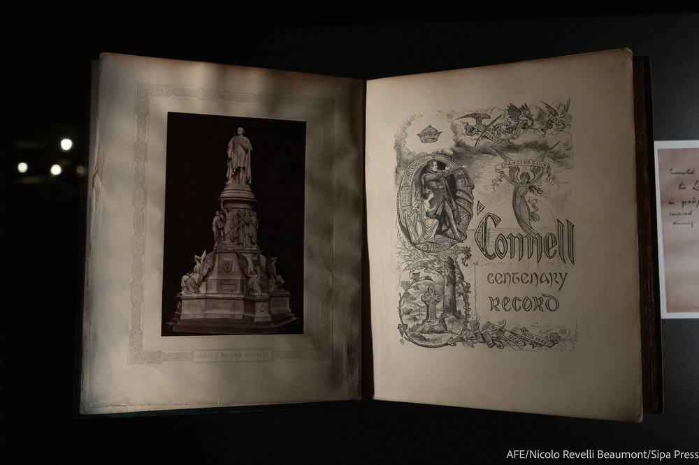 Close up of an open old book