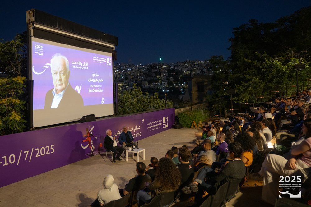 Jim Sheridan addresses a crowd of young filmmakers with advice