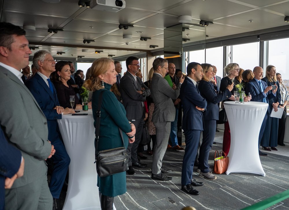 Audience listening to Minister Donohoe's speech