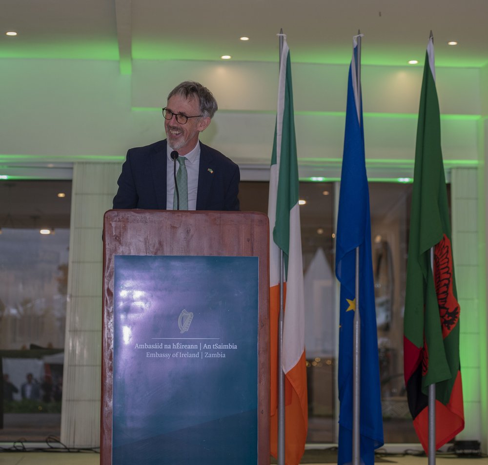 Ambassador Fitzpatrick giving his speech during the reception