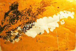 Orange and black abstract artwork