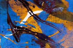 Orange and blue abstract artwork