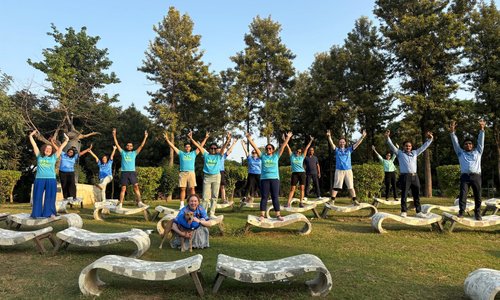 A group of people participating in the Global Solidarity Run in India