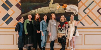 Designers, Sara, Alison and Ambassador with Tapestry