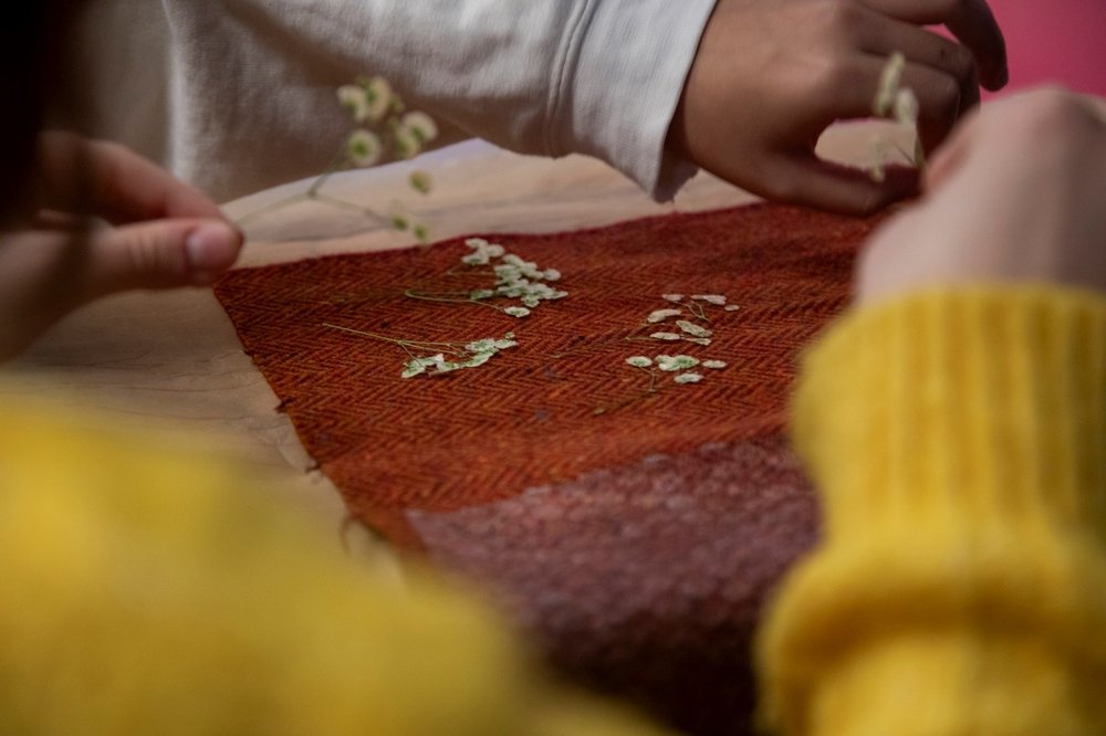 Close up of Donegal tweed