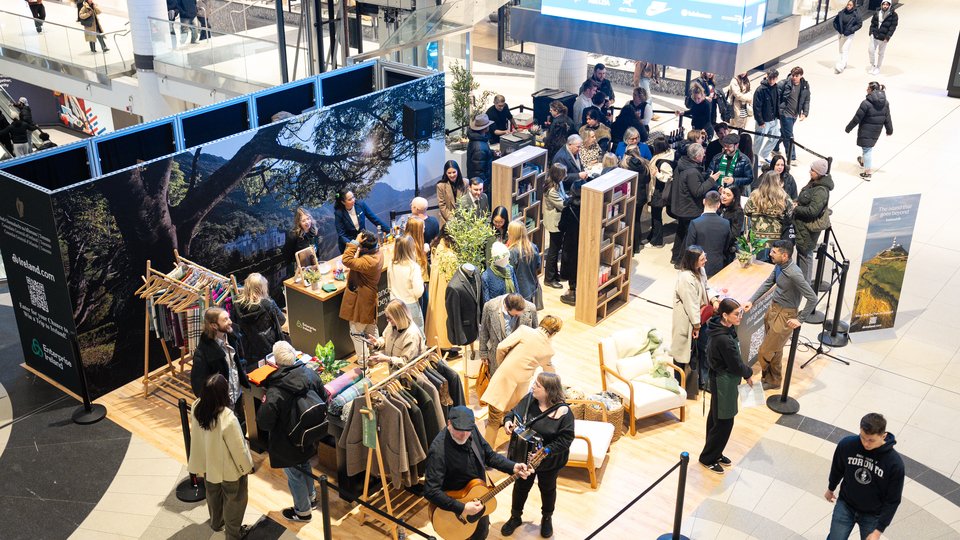 Photo of a crowd in a shopping center