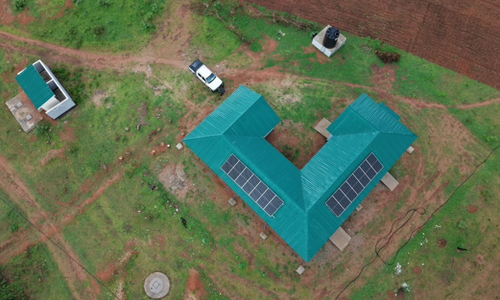 Solar panels on a health clinic in Tanzania