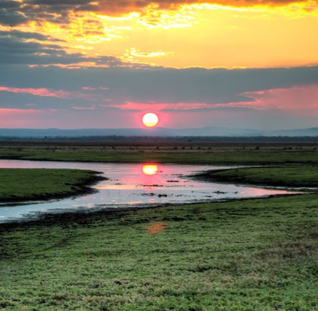 View of a sunset over plains.