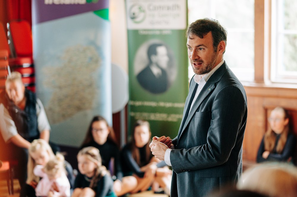 Consul General Jerry O'Donovan giving a speech