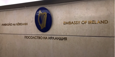 Signage outside the Embassy.