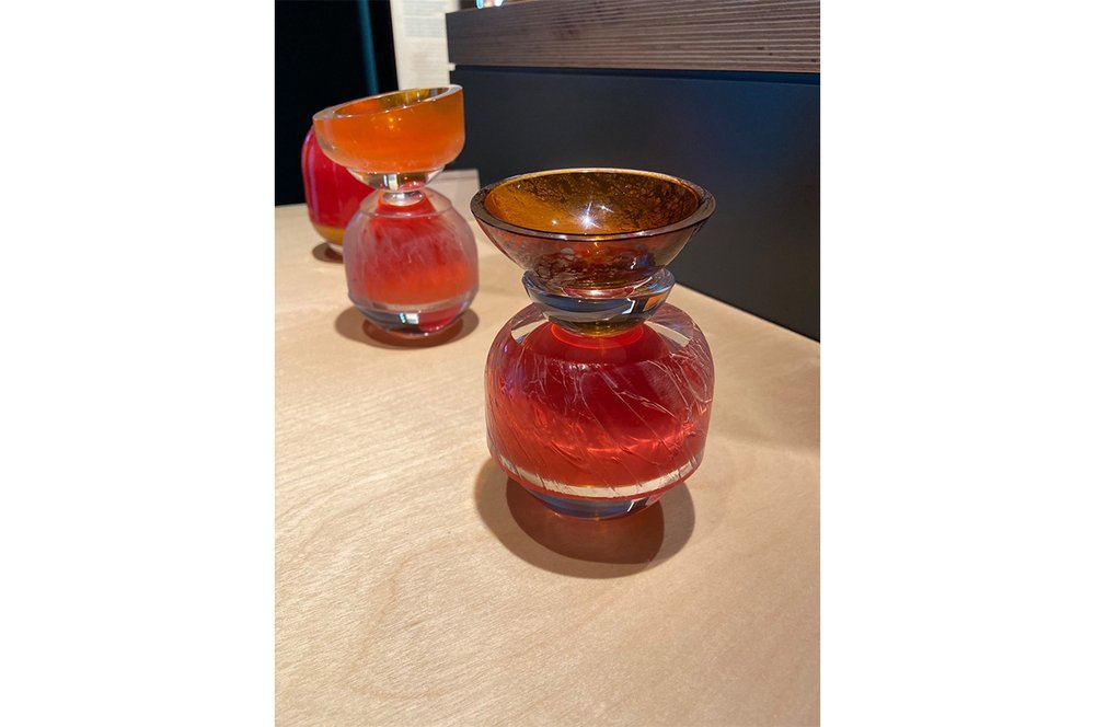 Recycled glass vases